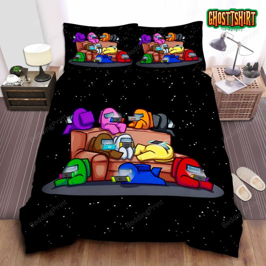Among Us On A Chair Bed Sheets Duvet Cover Bedding Set