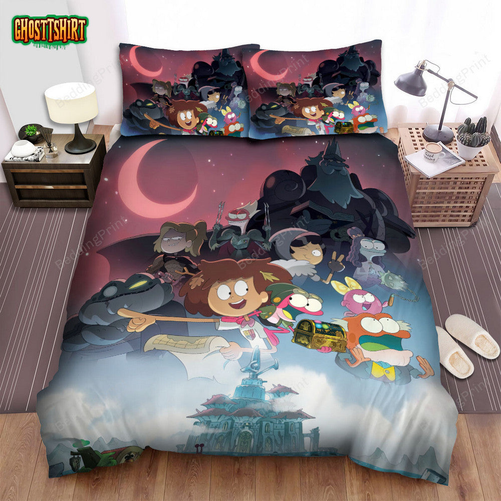 Amphibia (2019) Movie Poster 4 Bed Sheets Duvet Cover Bedding Set