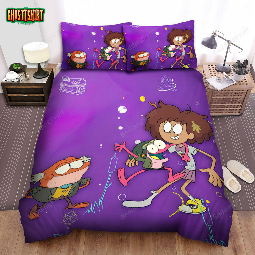 Amphibia (2019) Movie Poster Artwork 3 Bed Sheets Duvet Cover Bedding Set