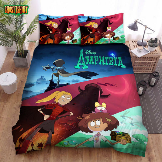 Amphibia (2019) Movie Poster Bed Sheets Duvet Cover Bedding Set