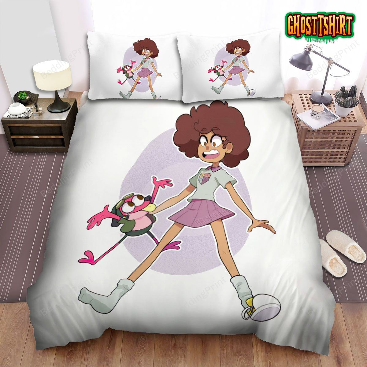 Amphibia Anne And Sprig Digital Illustration Bed Sheets Spread Duvet Cover Bedding Set