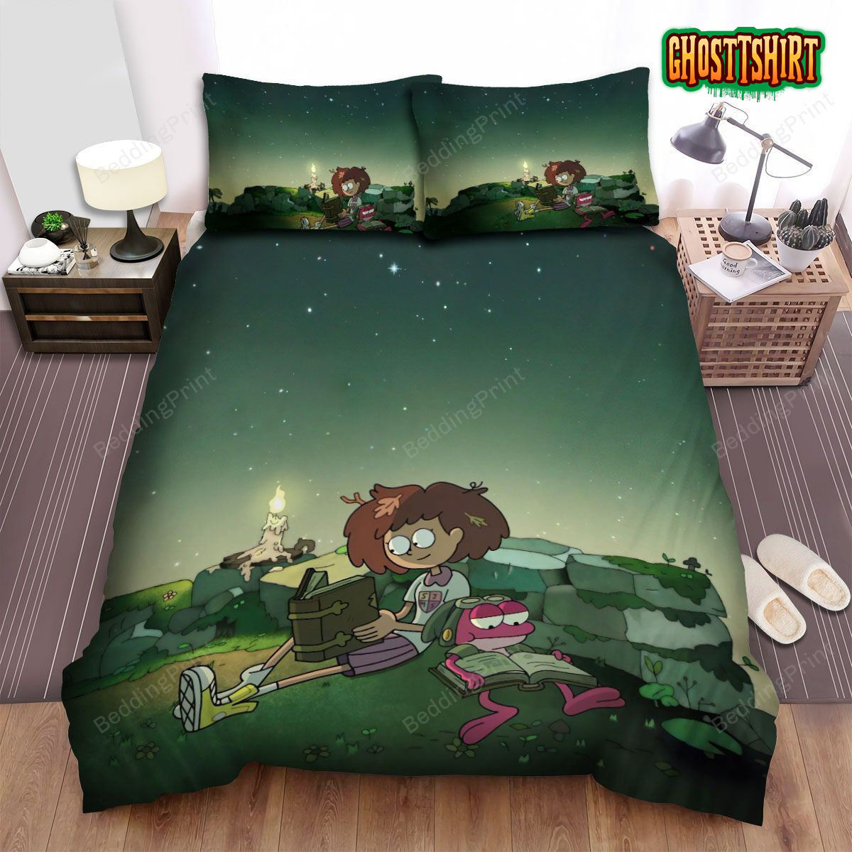 Amphibia Anne & Sprig Reading Books Bed Sheets Spread Duvet Cover Bedding Set
