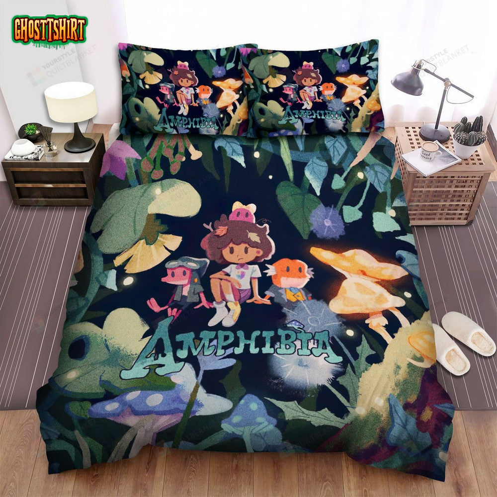 Amphibia Main Characters Colorful Artwork Bed Sheets Spread Duvet Cover Bedding Set