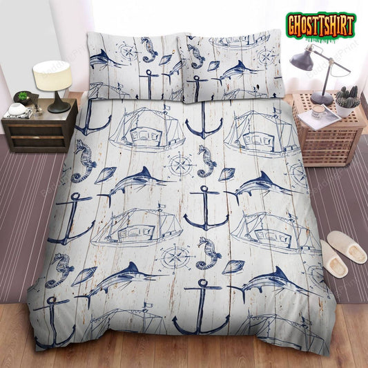 Anchor Ocean Bed Sheets Duvet Cover Bedding Set