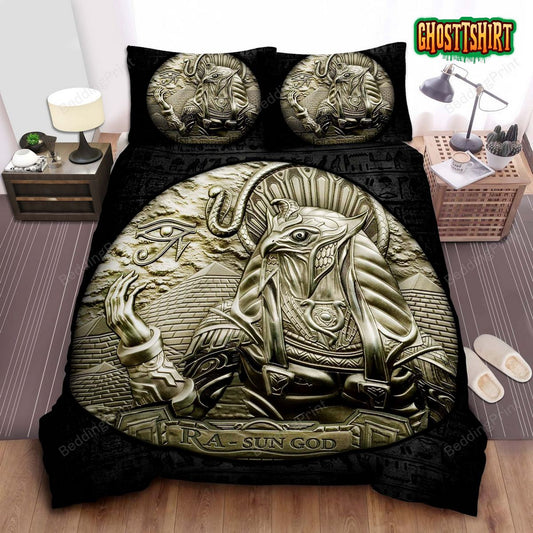 Ancient Egypt Sun God Duvet Cover Bedding Set