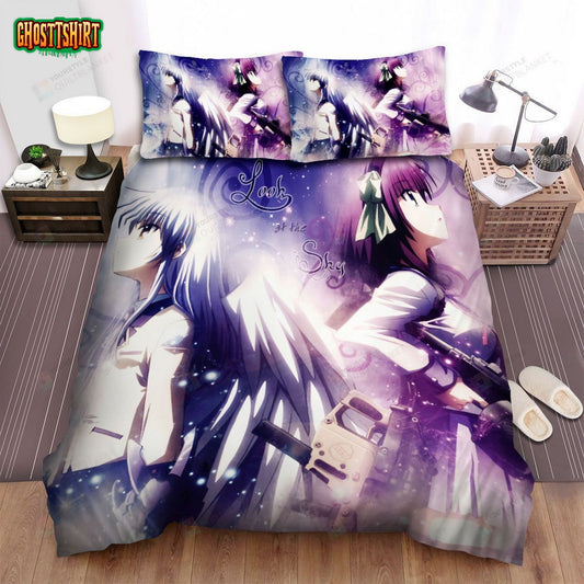 Angel Beats! Character Angel Yuri Bed Sheets Spread Comforter Duvet Cover Bedding Set