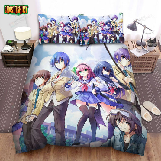 Angel Beats! Team Anime Bed Sheets Spread Comforter Duvet Cover Bedding Set
