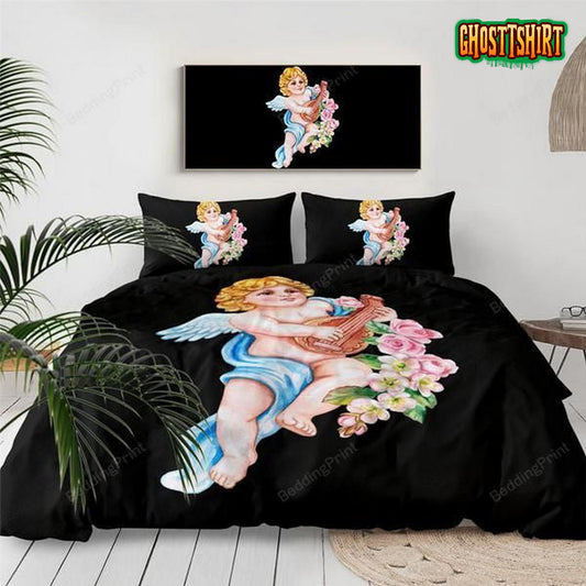 Angel With Lute Bed Sheets Duvet Cover Bedding Set