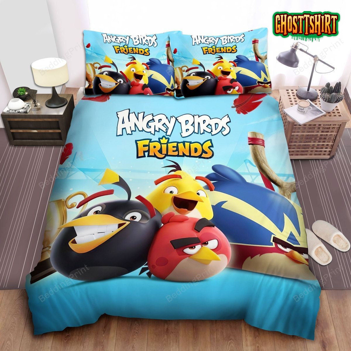 Angry Birds, Angry Birds Friend Blue Terence Bed Sheets Duvet Cover Bedding Set