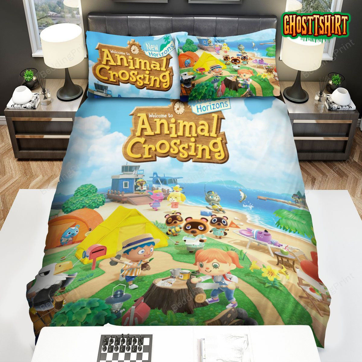 Animal Crossing New Horizon Characters Bed Sheets Duvet Cover Bedding Set