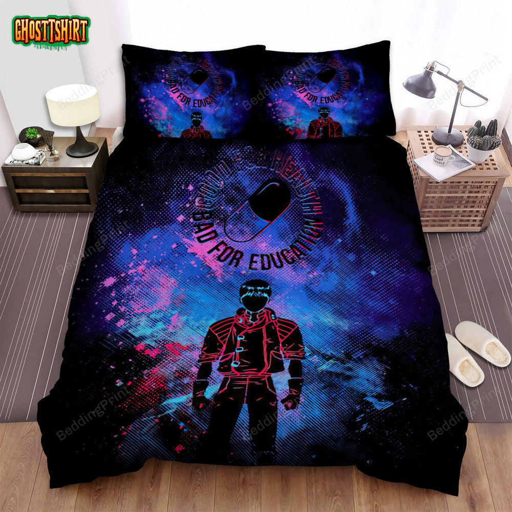 Anime Art Good For Health Bad For Education Bed Sheets Duvet Cover Bedding Set
