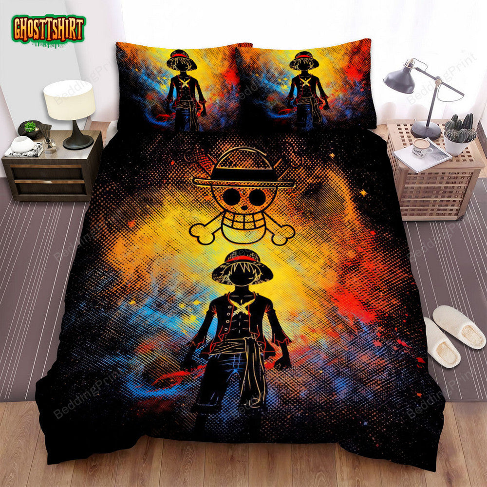 Anime Art Straw Hat Bed Sheets Duvet Cover Bedding Set