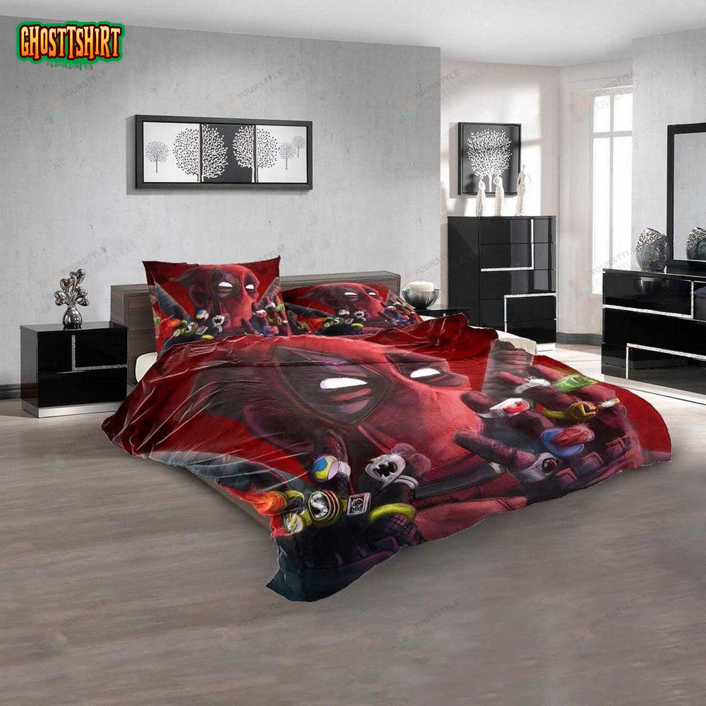Anime Deadpool 3D printed Duvet Cover Bedding Set