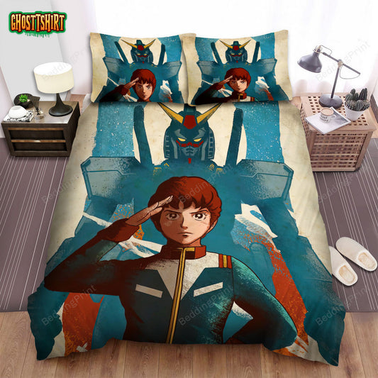 Anime Icons Ace Pilot Bed Sheets Duvet Cover Bedding Set