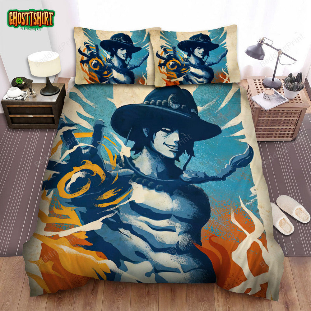 Anime Icons Fire Fist Bed Sheets Duvet Cover Bedding Set