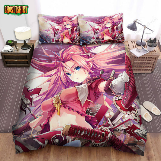 Anime Samurai Girl Bed Sheets Spread Duvet Cover Bedding Set