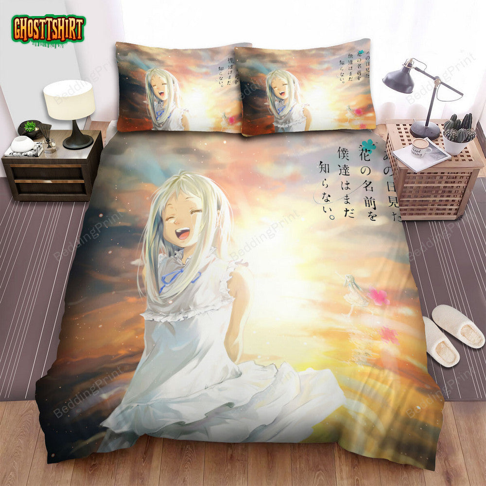 Anohana Meiko Honma Crying At Sunset Poster Bed Sheets Spread Duvet Cover Bedding Set