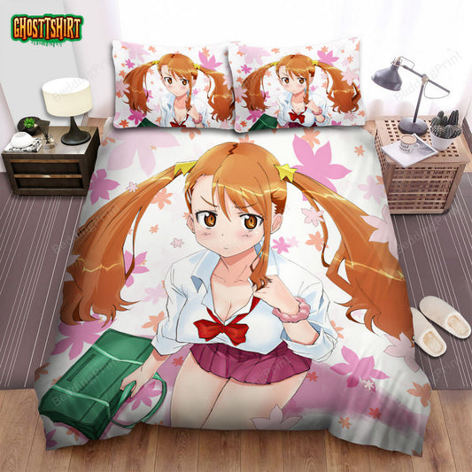Anohana Naruko Anjou & Falling Flowers Poster Bed Sheets Spread Duvet Cover Bedding Set