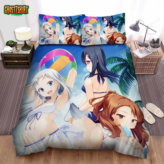 Anohana The Girls' Summer Time Poster Bed Sheets Spread Duvet Cover Bedding Set
