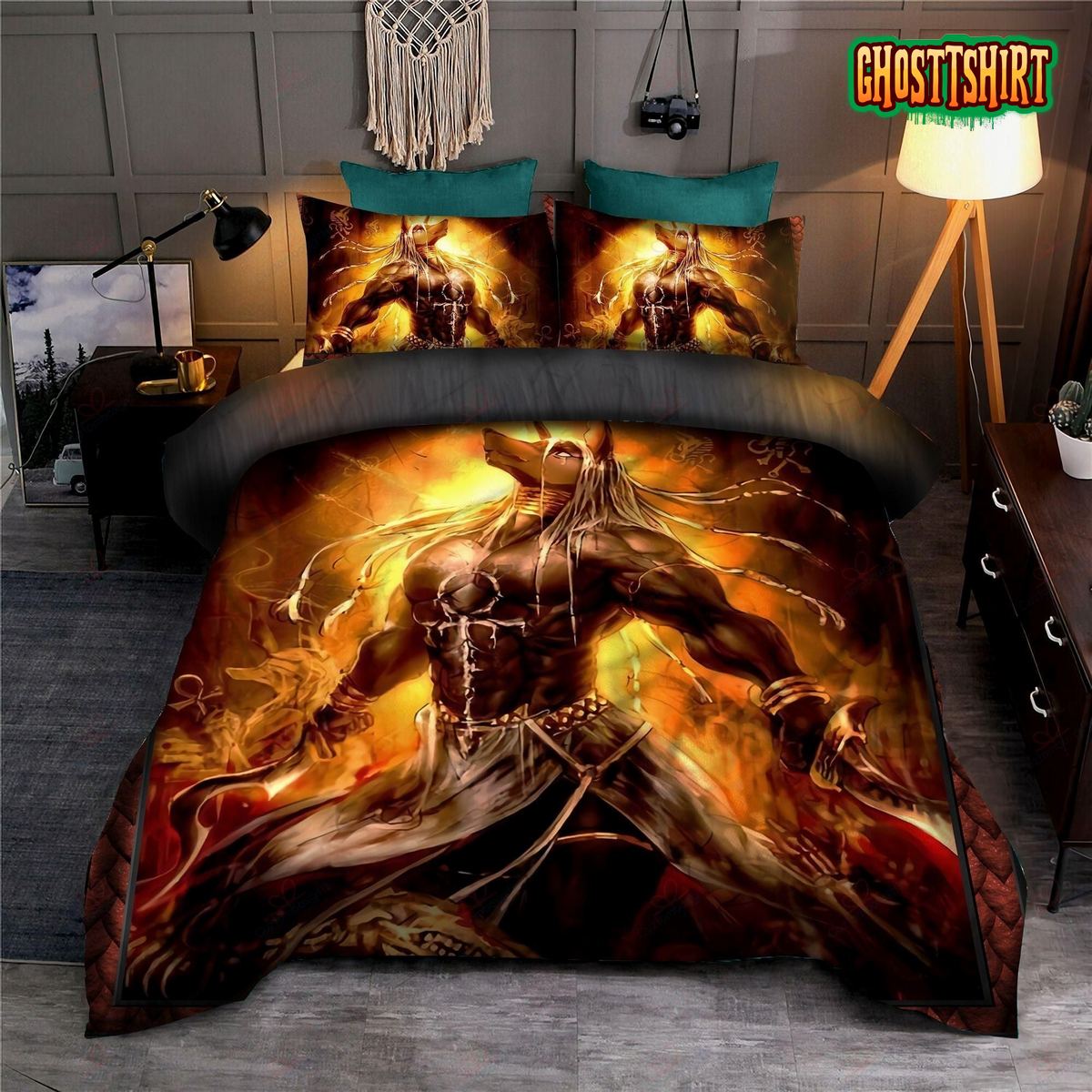 Anubis God Of Egypt Bed Sheets Duvet Cover Bedding Set