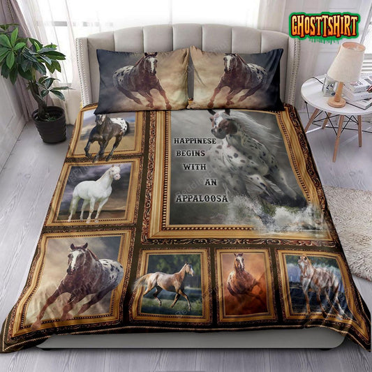 Appaloosa Horse Happiness Begins With An Appaloosa Bedding Set