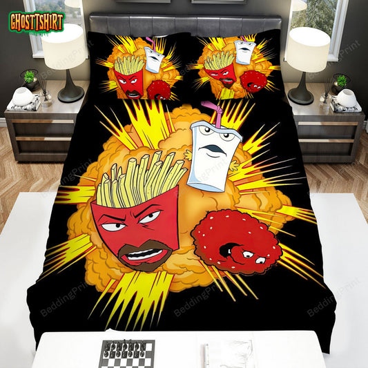 Aqua Teen Hunger Force Group Poster Bed Sheets Spread Duvet Cover Bedding Set
