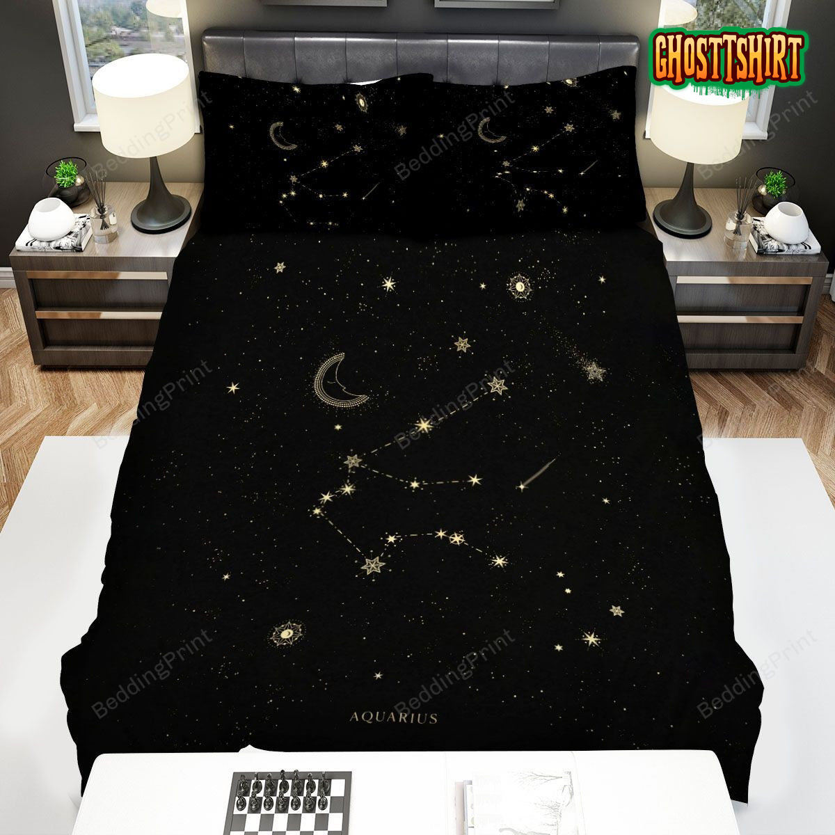 Aquarius Constellation Art Bed Sheets Duvet Cover Bedding Set