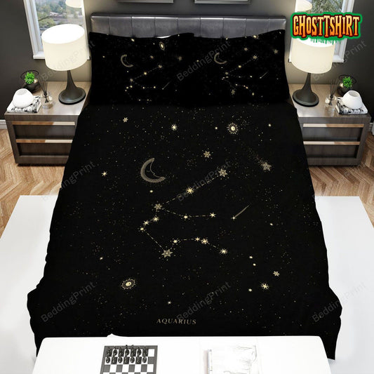 Aquarius Constellation Art Bed Sheets Duvet Cover Bedding Set