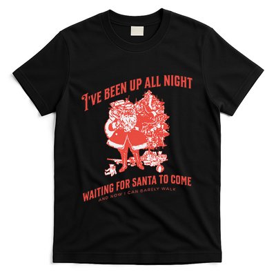 Adult Rude Christmas Waiting For Santa T-Shirt