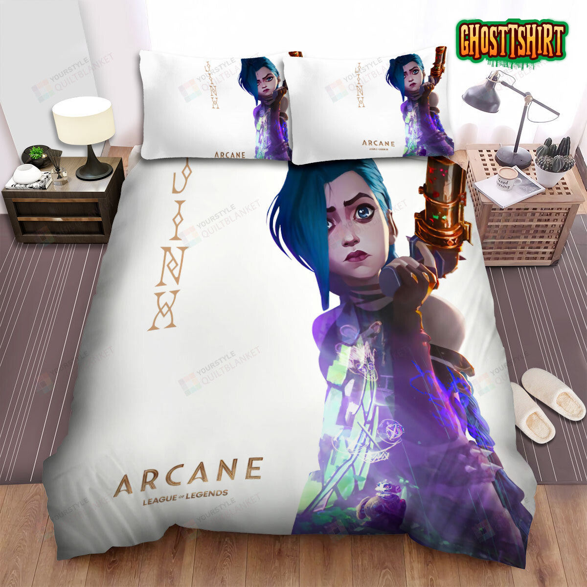 Arcane 2021 Movie Jinx Poster Bed Sheets Duvet Cover Bedding Set