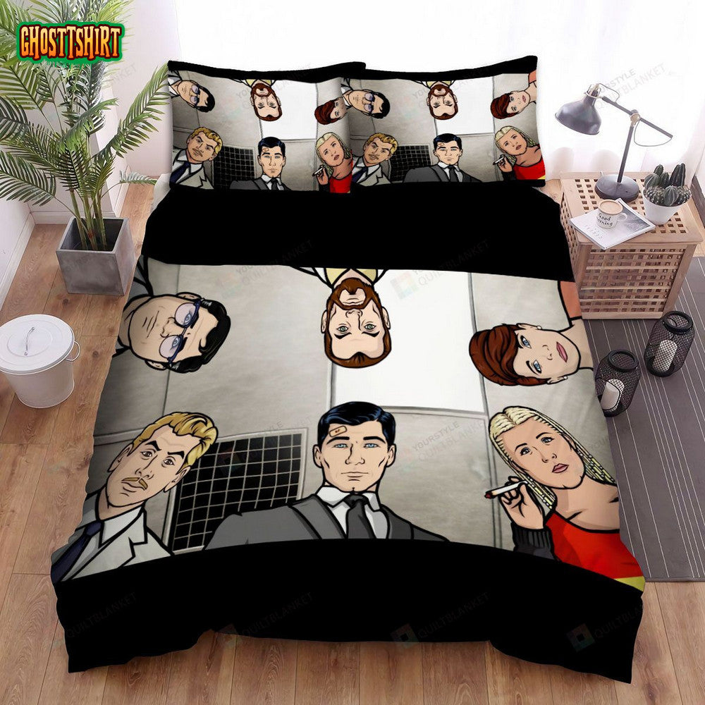 Archer Characters Faces Bed Sheets Spread Duvet Cover Bedding Set