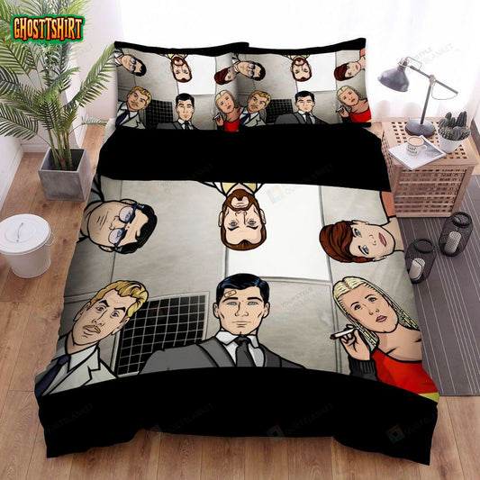 Archer Characters Faces Bed Sheets Spread Duvet Cover Bedding Set