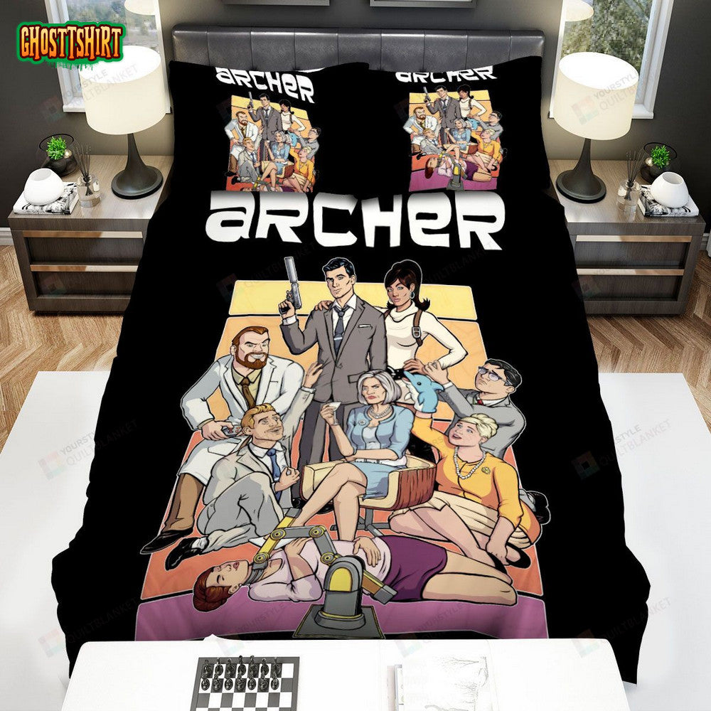 Archer Main Characters Bed Sheets Spread Duvet Cover Bedding Set