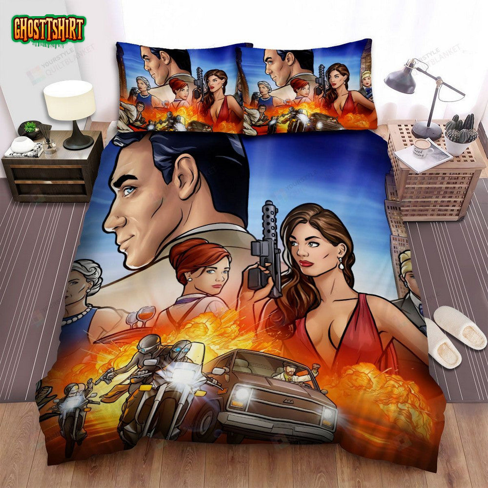 Archer Season 11 Poster Bed Sheets Spread Duvet Cover Bedding Set
