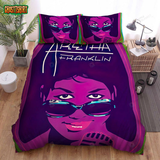Aretha Franklin The Fox Theater Poster Bed Sheets Spread Comforter Duvet Cover Bedding Set