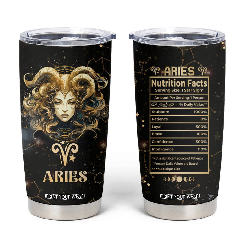 Aries Zodiac Tumbler Cup Celestial Constellation Astrology Horoscope Galaxy TB02