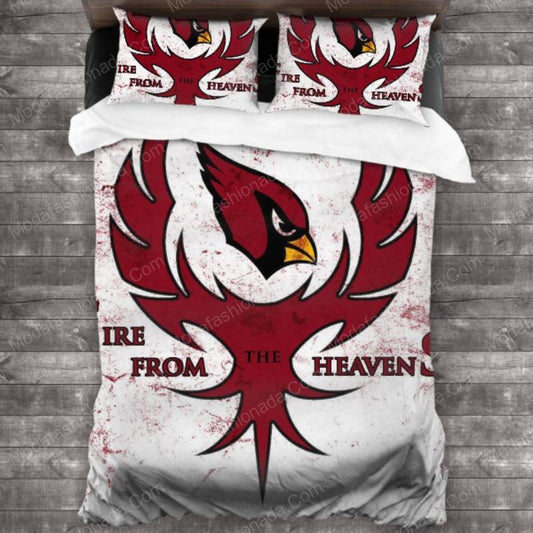 NFL Arizona Cardinals White Red Bedding Set