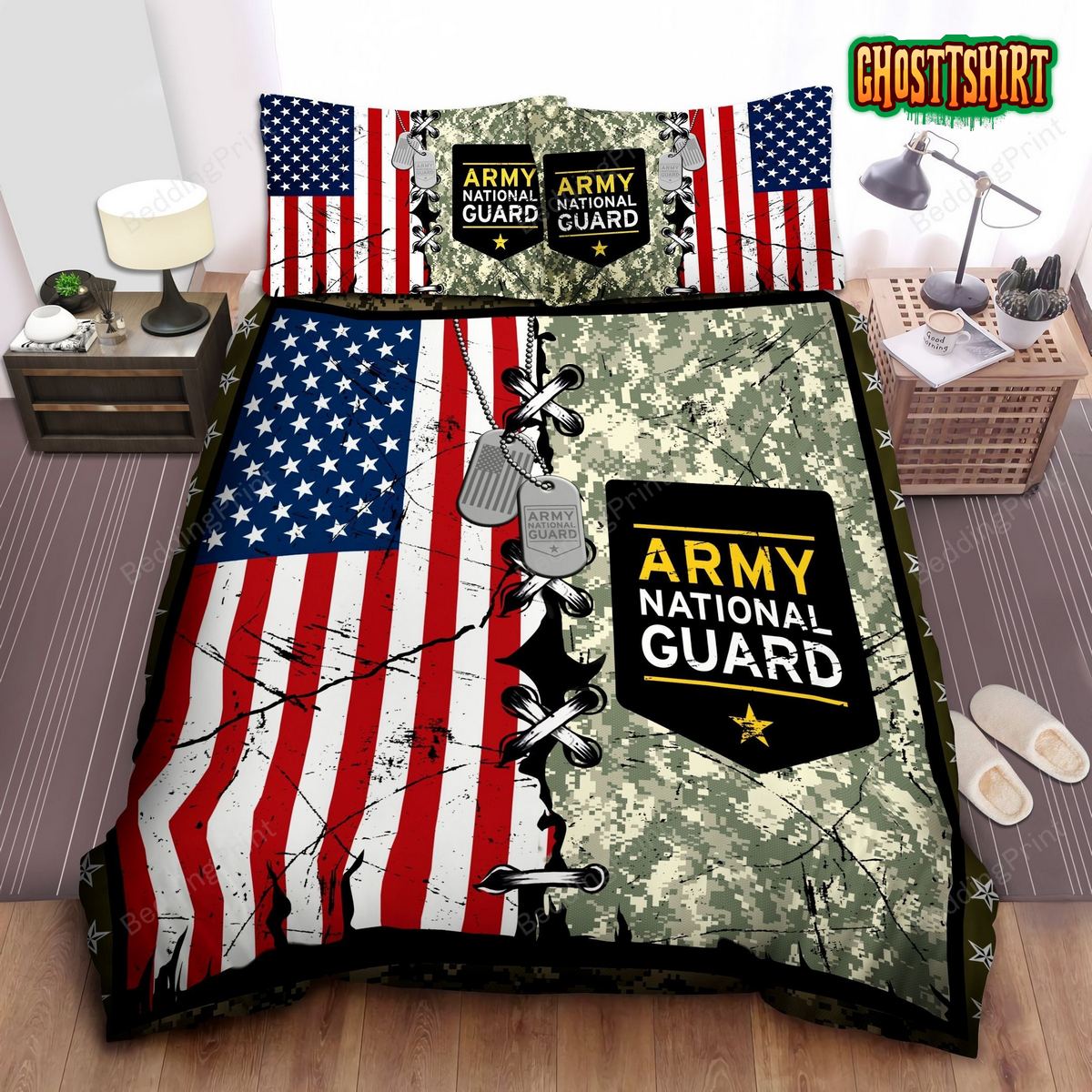 Army National Guard Bed Sheets Duvet Cover Bedding Set