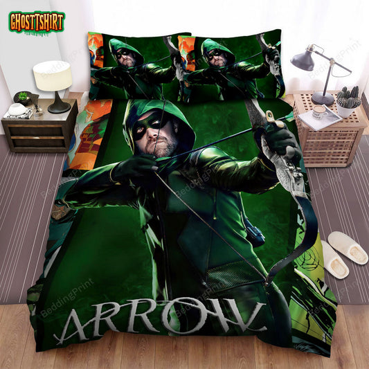 Arrow (2012–2020) Movie Poster Fanart 2 Bed Sheets Duvet Cover Bedding Set