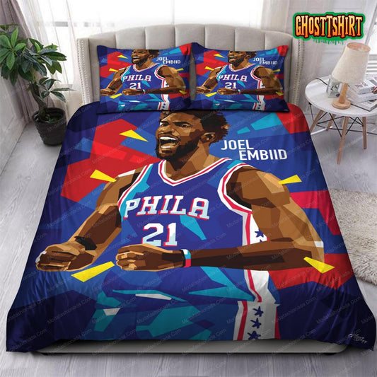 Art Joel Embiid Philadelphia 76ers NBA 107 Bedding Set