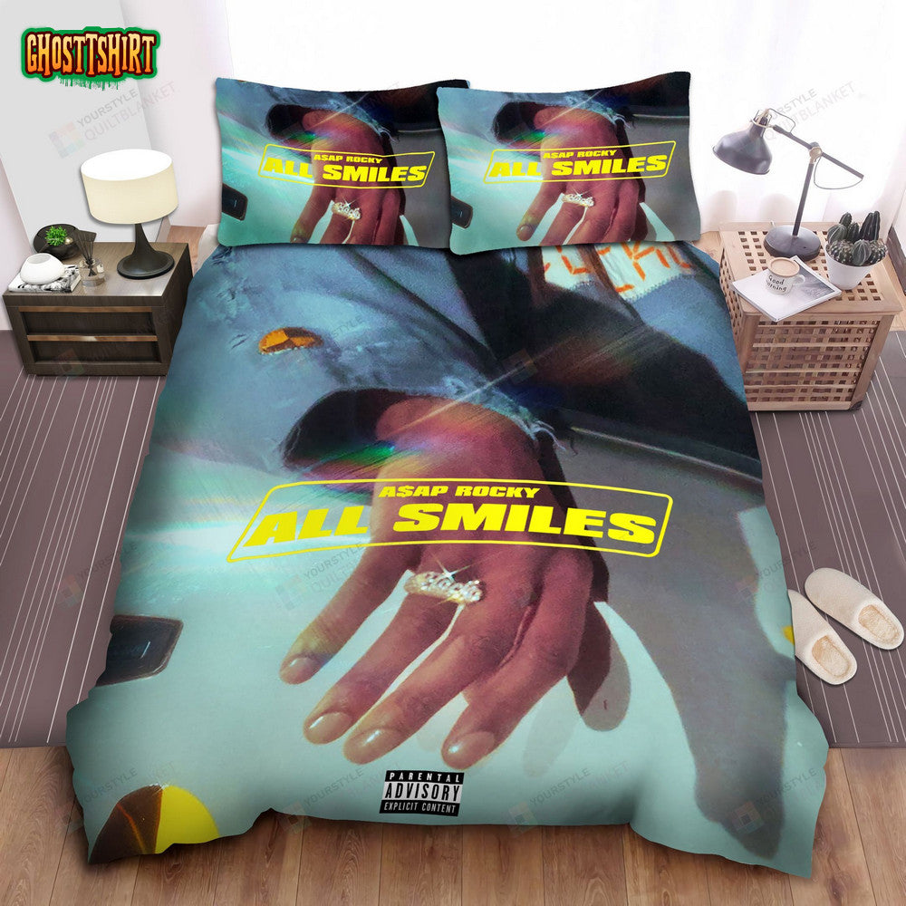 Asap Rocky All Smiles Album Cover Art Bed Sheets Spread Comforter Duvet Cover Bedding Set