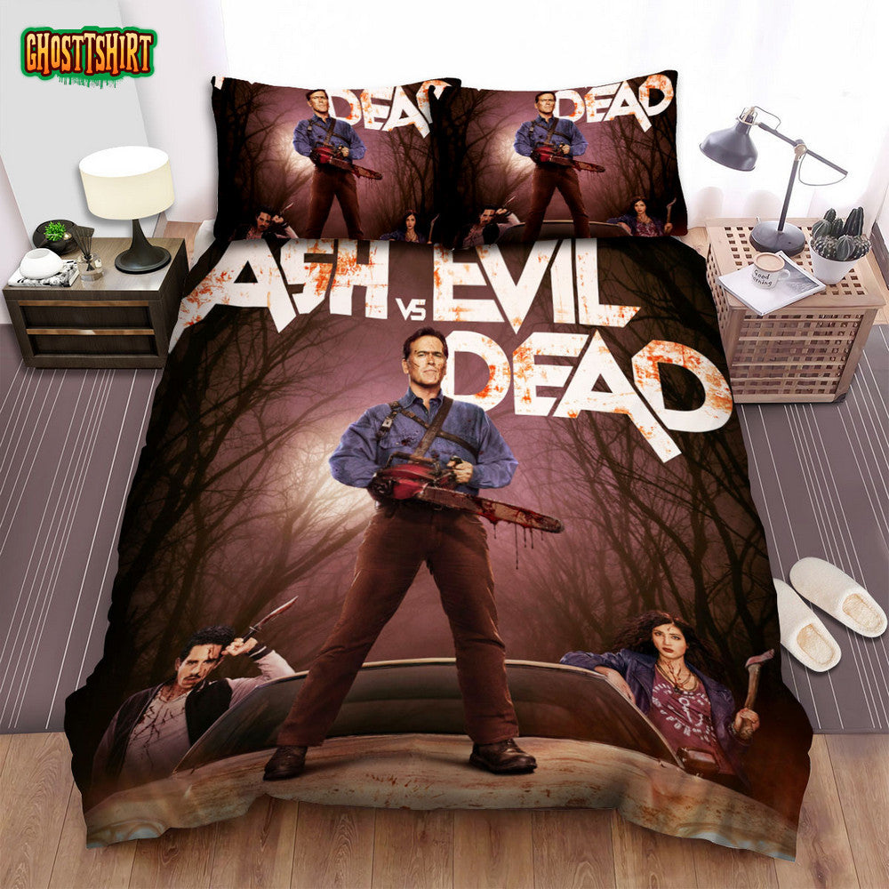 Ash Vs Evil Dead (2015-2018) Movie Poster 2 Bed Sheets Spread Comforter Duvet Cover Bedding Set