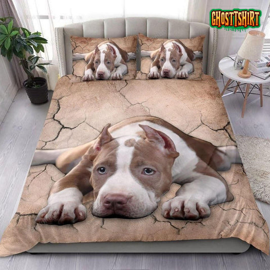 Asleep Pitbull Bed Sheets Duvet Cover Bedding Set