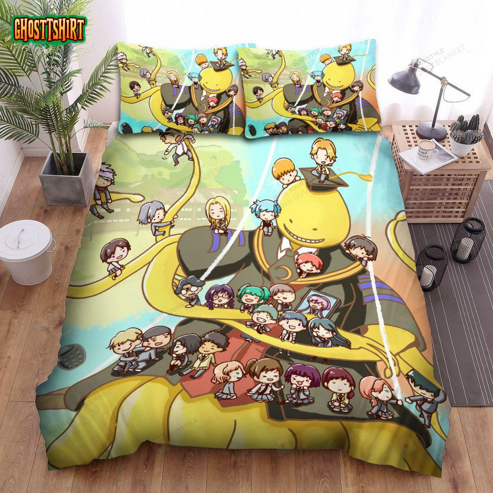 Assassination Classroom Characters Chibi Bed Sheets Spread Comforter Duvet Cover Bedding Set