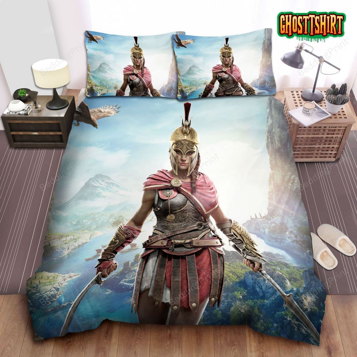 Assassin's Creed Odyssey Kassandra Bed Sheets Duvet Cover Bedding Set