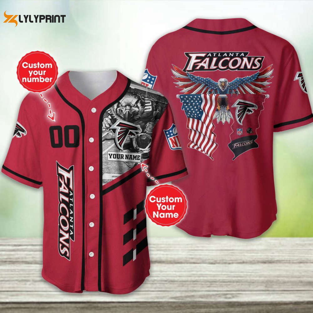 Atlanta Falcons Personalized Baseball Jersey - lylyprint.com