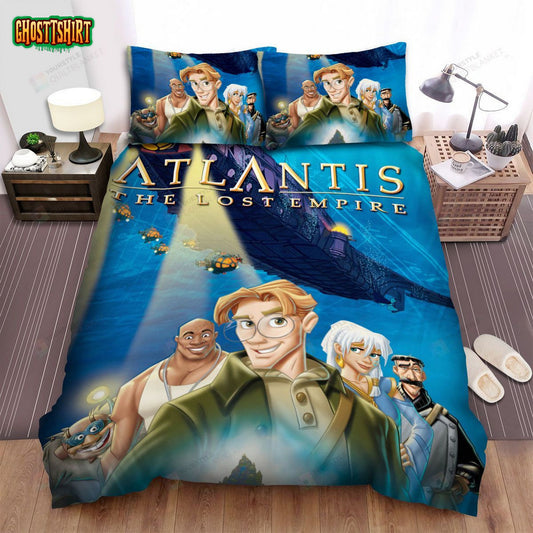 Atlantis The Lost Empire Main Characters Poster Bed Sheets Spread Duvet Cover Bedding Set