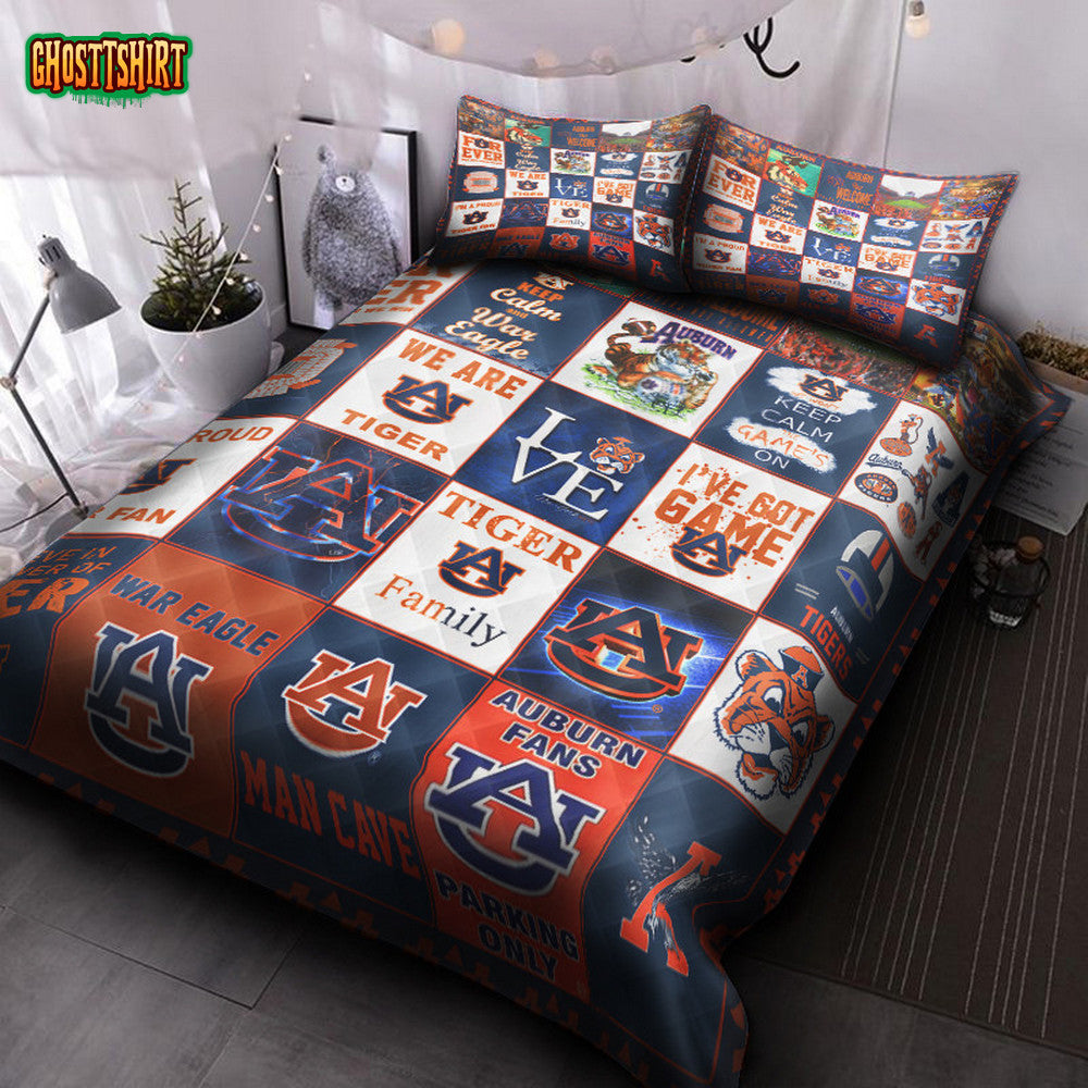 Auburn Tigers Football V1 Quilt Bed Set