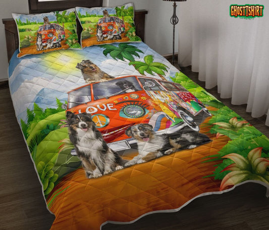 Australian Shepherd Hippie Bedding Set