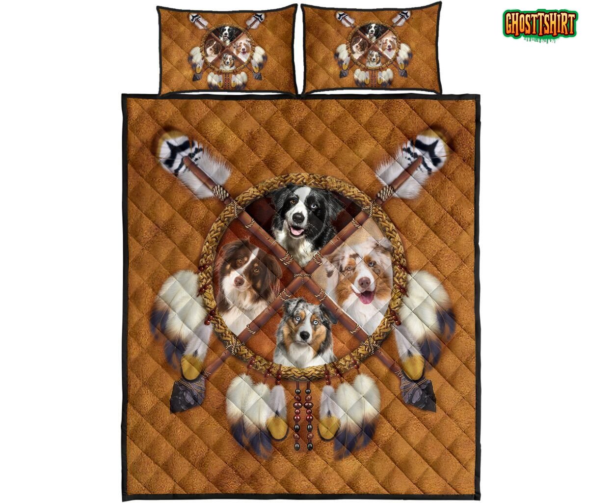 Australian Shepherd Native American Bedding Set